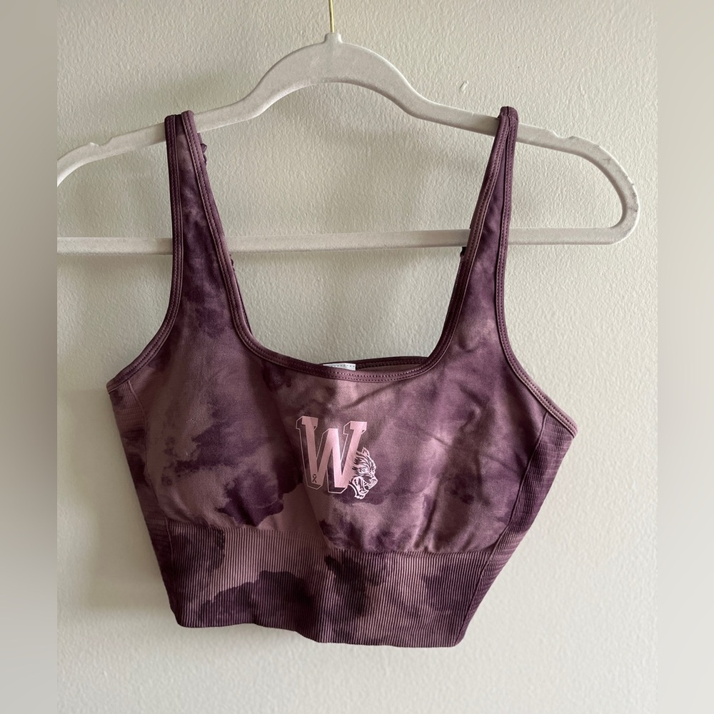 Darc Sport Everson Seamless Valencourt Bra in Jumbo Midnight Mauve Ghost Clouds